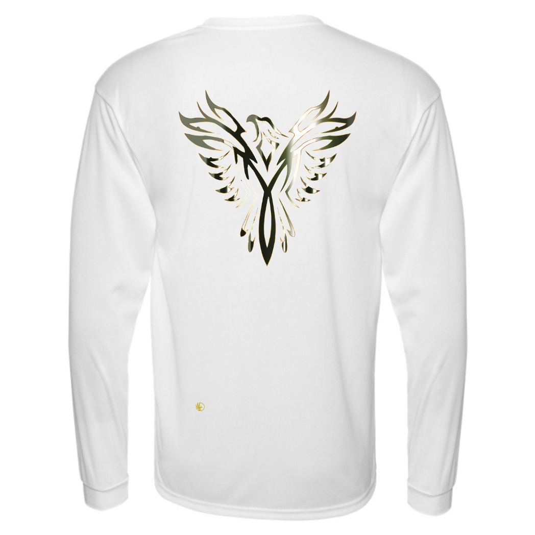 C2 Sport Performance Long Sleeve T-Shirt (unisex) (white) Grit Silver Phoenix