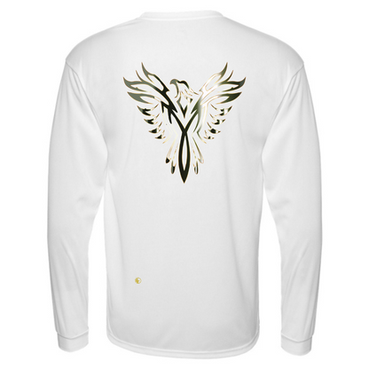 C2 Sport Performance Long Sleeve T-Shirt (unisex) (white) Grit Silver Phoenix
